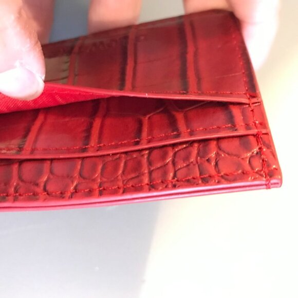 NEW B-Low faux leather crocodile look card wallet red with zipper pocket - Picture 5 of 5